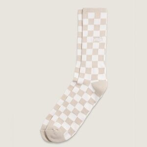Vans Men’s Checkered Cream and Beige Crew Socks